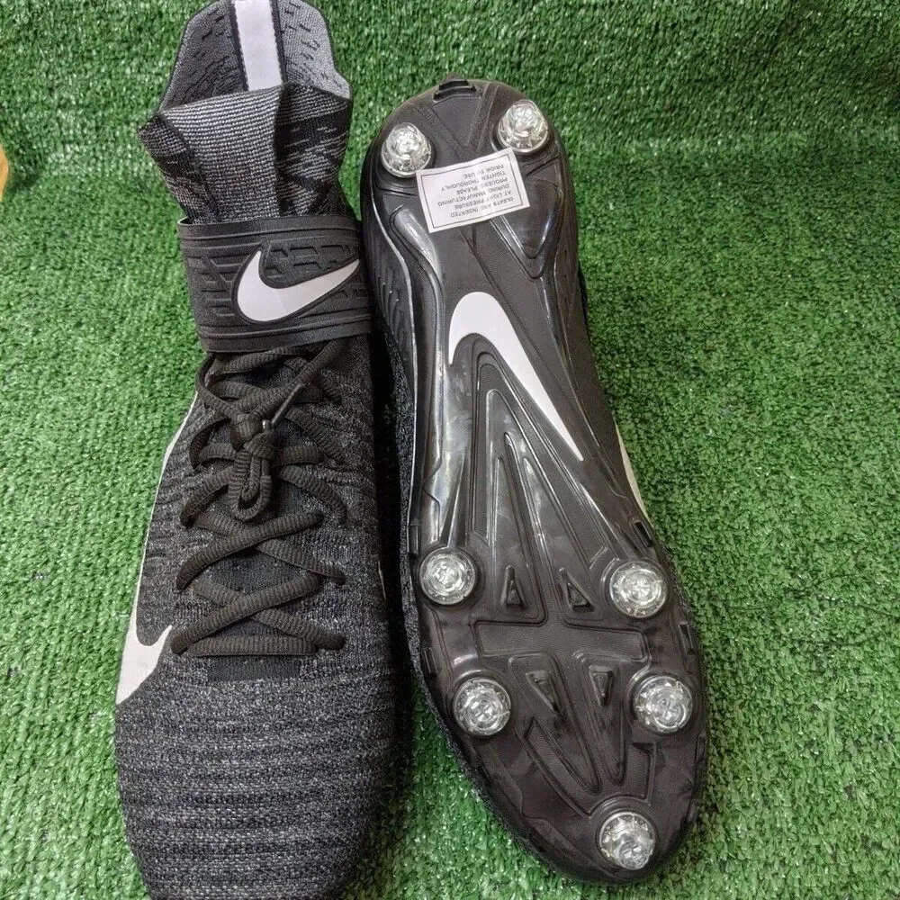 Nike Alpha Menace Elite 2 Flyknit Football Cleats CI1530-001 Black Men's‎ Sz 13